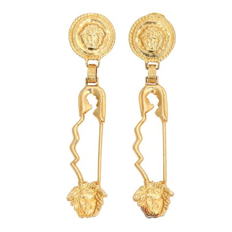 versace safety pin bracelet|versace safety pin earrings.